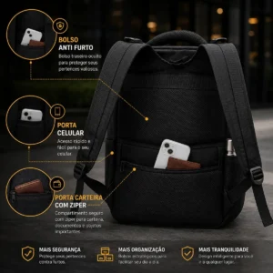 Mochila CHL Escolar 40 - Para Faculdade e Viagem Com Cadeado