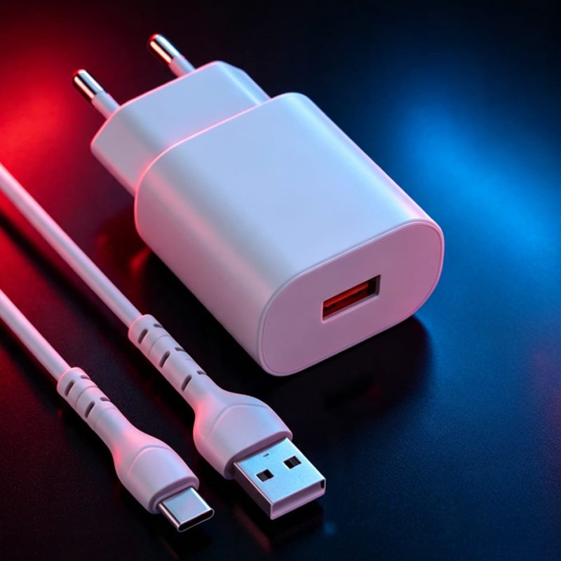 Kit Carregador com cabo 5A Rápido USB branco tipo C